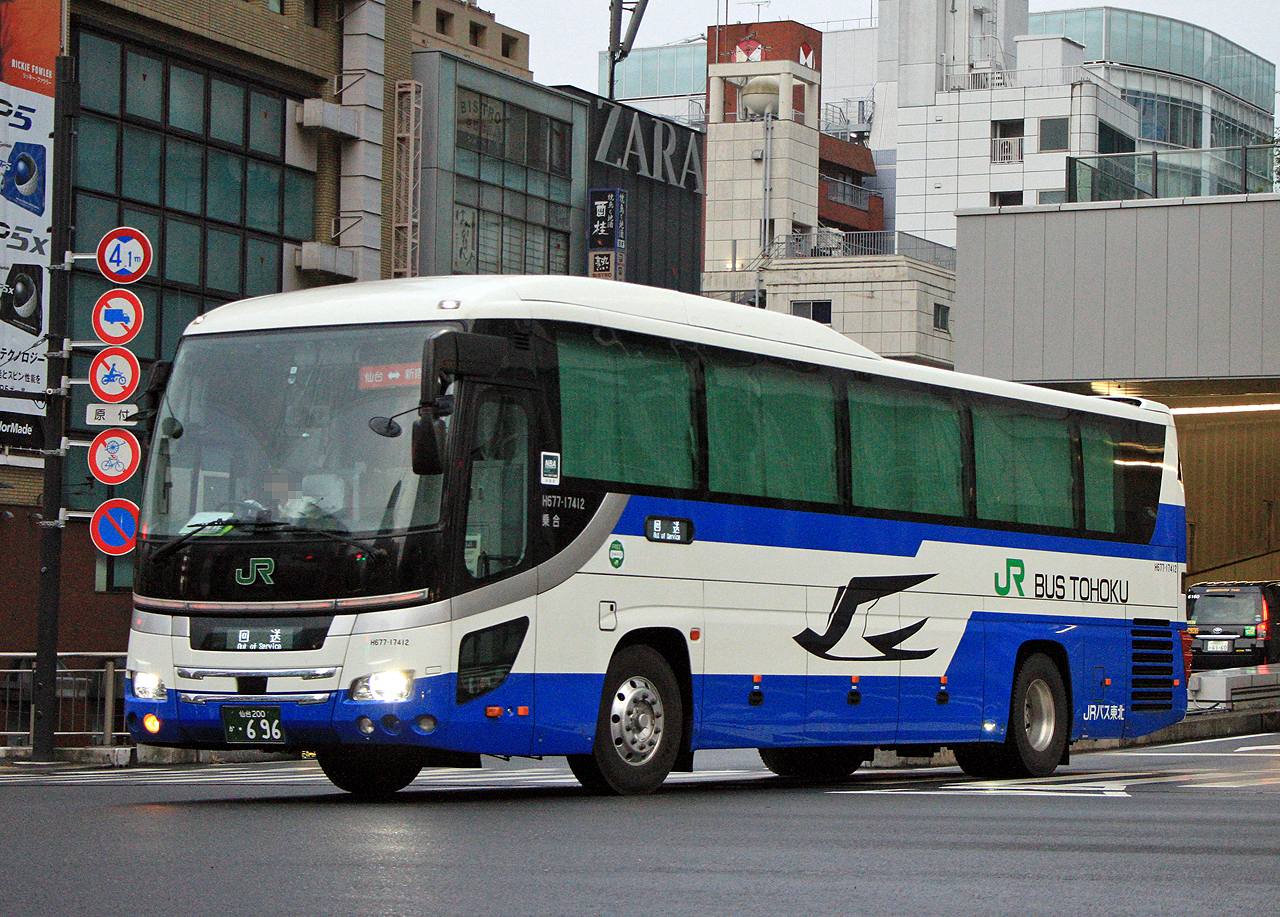 JRバス東北「仙台～首都圏線」新宿系統　夜行便　・696